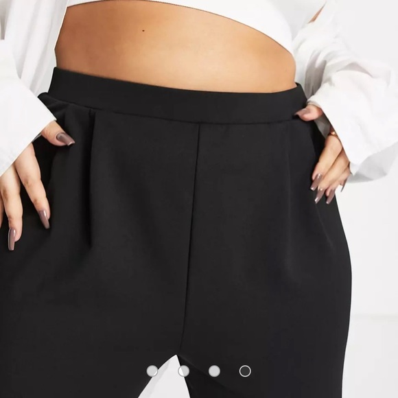 ASOS DESIGN Curve jersey tapered suit pants in black - Picture 4 of 5